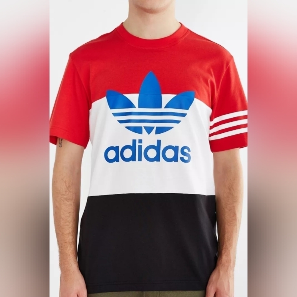 Adidas Originals Colorblock Tee Shirt Size Small Red White Black